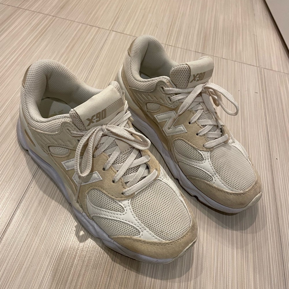 New Balance Beige and White Sneakers - Women’s